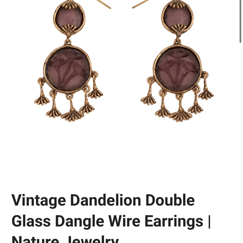 Michael Michaud Artist Elegant Purple and Bronze Gold Dangle Earrings